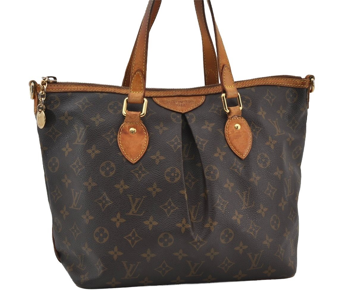 Authentic Louis Vuitton Monogram Palermo PM Shoulder Tote Bag M40145 LV 6900I