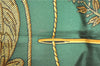 Authentic HERMES Carre 90 Scarf "Les Armes de Paris" Silk Yellow Green 6901F