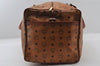 Authentic MCM Visetos Leather Vintage 2Way Travel Boston Bag Brown 6902I