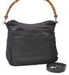 Authentic GUCCI Vintage Bamboo 2Way Shoulder Hand Bag Nylon Leather Brown 6904E