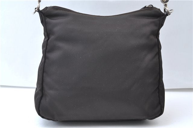 Authentic GUCCI Vintage Bamboo 2Way Shoulder Hand Bag Nylon Leather Brown 6904E