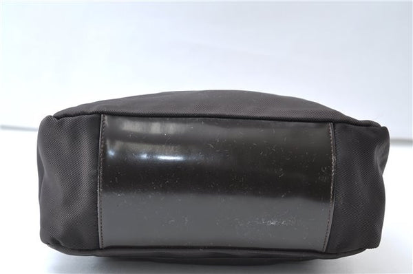 Authentic GUCCI Vintage Bamboo 2Way Shoulder Hand Bag Nylon Leather Brown 6904E