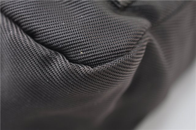 Authentic GUCCI Vintage Bamboo 2Way Shoulder Hand Bag Nylon Leather Brown 6904E