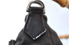 Authentic GUCCI Vintage Bamboo 2Way Shoulder Hand Bag Nylon Leather Brown 6904E
