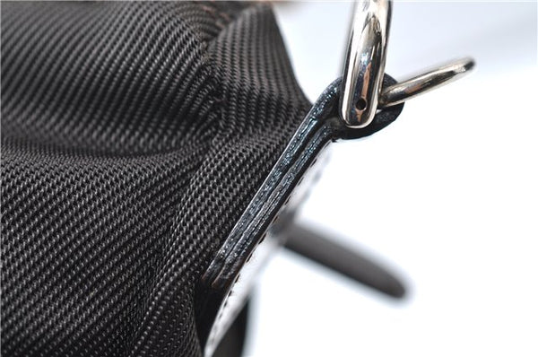 Authentic GUCCI Vintage Bamboo 2Way Shoulder Hand Bag Nylon Leather Brown 6904E