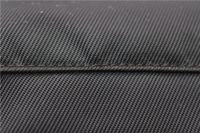 Authentic GUCCI Vintage Bamboo 2Way Shoulder Hand Bag Nylon Leather Brown 6904E