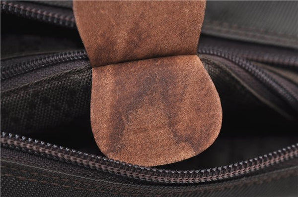 Authentic GUCCI Vintage Bamboo 2Way Shoulder Hand Bag Nylon Leather Brown 6904E