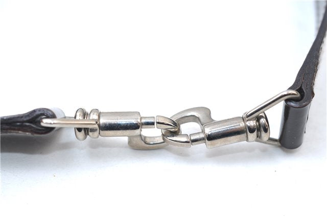 Authentic GUCCI Vintage Bamboo 2Way Shoulder Hand Bag Nylon Leather Brown 6904E