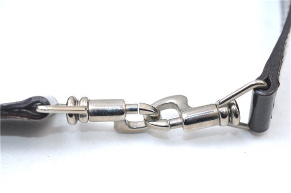 Authentic GUCCI Vintage Bamboo 2Way Shoulder Hand Bag Nylon Leather Brown 6904E