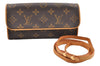 Authentic Louis Vuitton Monogram Pochette Twin PM Shoulder Bag M51854 LV 6904I