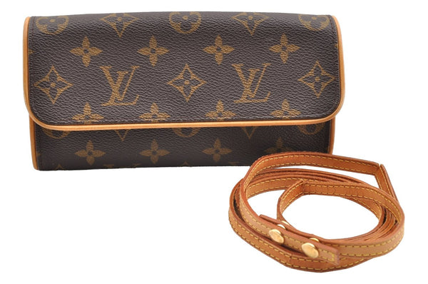 Authentic Louis Vuitton Monogram Pochette Twin PM Shoulder Bag M51854 LV 6904I