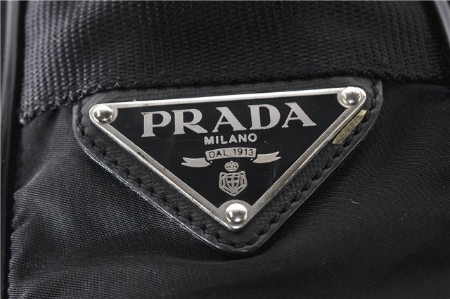 Authentic PRADA Nylon Tessuto 2Way Shoulder Boston Bag Black 6905F