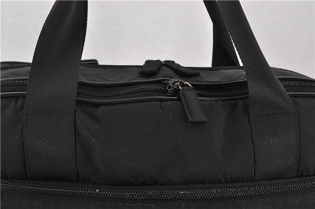 Authentic PRADA Nylon Tessuto 2Way Shoulder Boston Bag Black 6905F