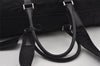 Authentic PRADA Vintage Nylon Tessuto Leather 2Way Travel Boston Bag Black 6905I