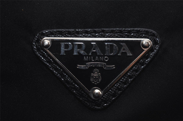 Authentic PRADA Vintage Nylon Tessuto Leather 2Way Travel Boston Bag Black 6905I