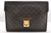 Authentic Louis Vuitton Monogram Porte Documents Senateur M53335 Briefcase 6906I