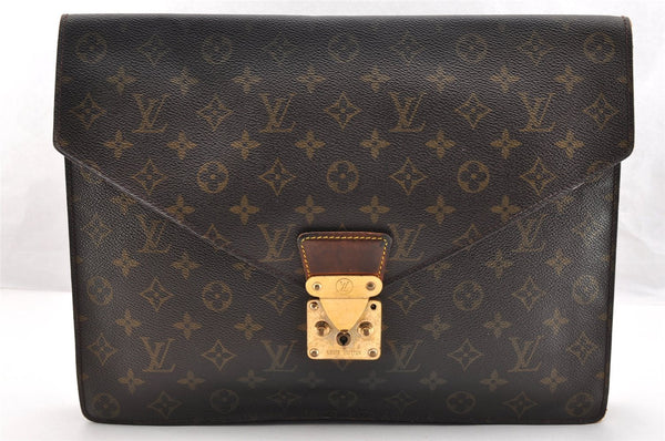 Authentic Louis Vuitton Monogram Porte Documents Senateur M53335 Briefcase 6906I