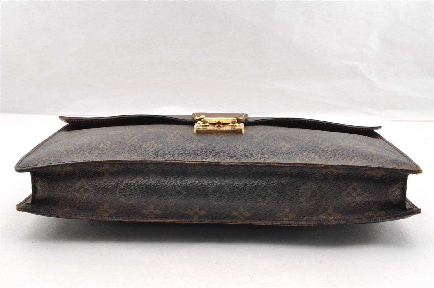 Authentic Louis Vuitton Monogram Porte Documents Senateur M53335 Briefcase 6906I