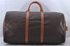 Authentic CELINE Macadam Blason Travel Boston Bag Leather Brown 6907D