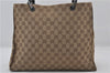 Authentic GUCCI Vintage Bamboo Hand Bag GG Canvas Leather 0021010 Brown 6907E