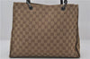 Authentic GUCCI Vintage Bamboo Hand Bag GG Canvas Leather 0021010 Brown 6907E