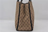 Authentic GUCCI Vintage Bamboo Hand Bag GG Canvas Leather 0021010 Brown 6907E