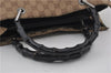 Authentic GUCCI Vintage Bamboo Hand Bag GG Canvas Leather 0021010 Brown 6907E