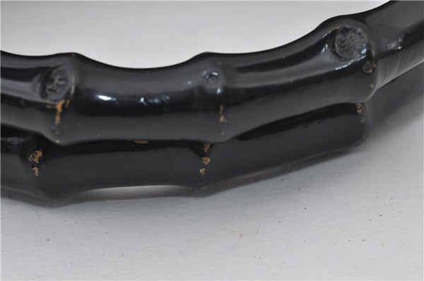 Authentic GUCCI Vintage Bamboo Hand Bag GG Canvas Leather 0021010 Brown 6907E