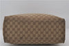 Authentic GUCCI Vintage Bamboo Hand Bag GG Canvas Leather 0021010 Brown 6907E