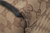 Authentic GUCCI Vintage Bamboo Hand Bag GG Canvas Leather 0021010 Brown 6907E