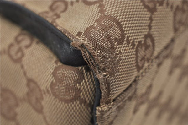 Authentic GUCCI Vintage Bamboo Hand Bag GG Canvas Leather 0021010 Brown 6907E