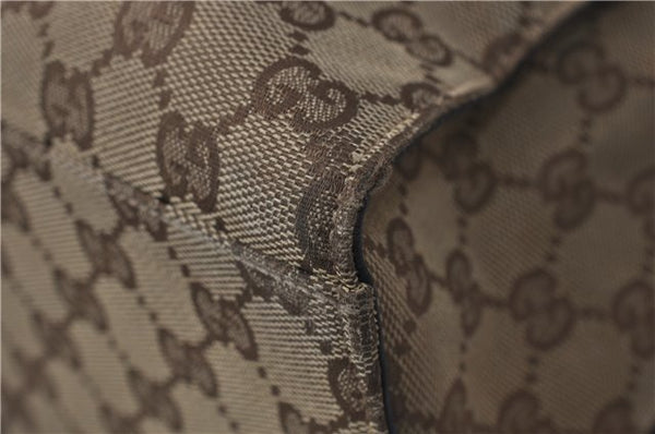 Authentic GUCCI Vintage Bamboo Hand Bag GG Canvas Leather 0021010 Brown 6907E