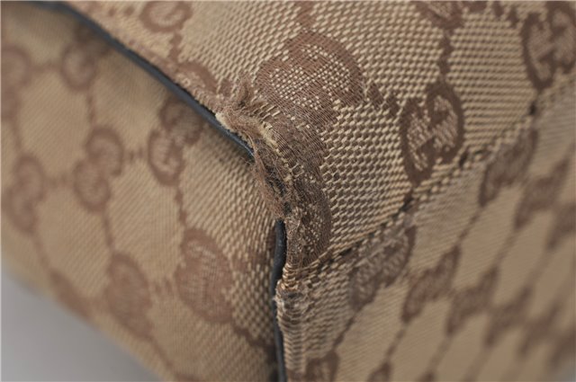 Authentic GUCCI Vintage Bamboo Hand Bag GG Canvas Leather 0021010 Brown 6907E