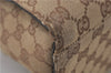 Authentic GUCCI Vintage Bamboo Hand Bag GG Canvas Leather 0021010 Brown 6907E