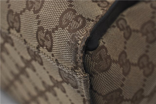 Authentic GUCCI Vintage Bamboo Hand Bag GG Canvas Leather 0021010 Brown 6907E