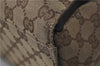 Authentic GUCCI Vintage Bamboo Hand Bag GG Canvas Leather 0021010 Brown 6907E