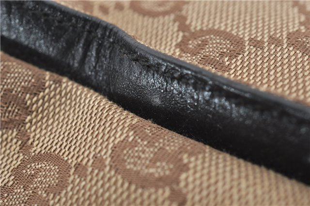 Authentic GUCCI Vintage Bamboo Hand Bag GG Canvas Leather 0021010 Brown 6907E