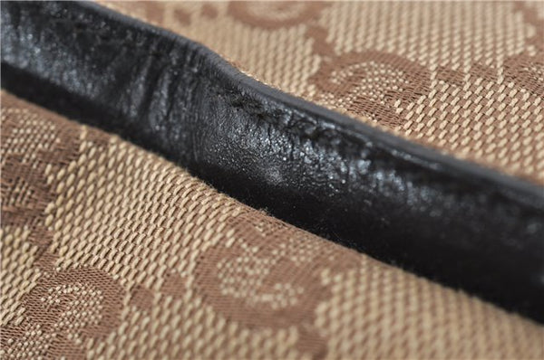 Authentic GUCCI Vintage Bamboo Hand Bag GG Canvas Leather 0021010 Brown 6907E