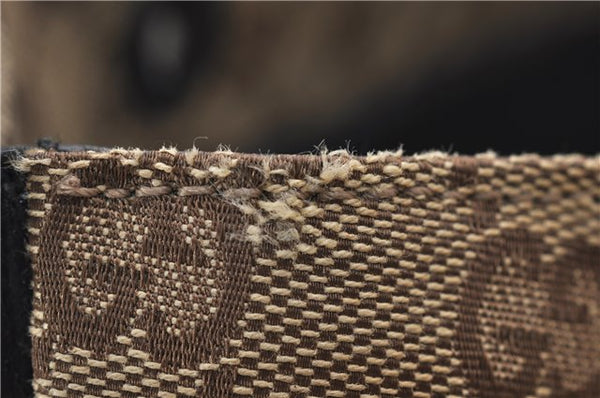 Authentic GUCCI Vintage Bamboo Hand Bag GG Canvas Leather 0021010 Brown 6907E