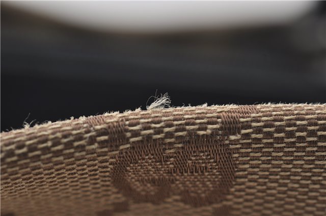 Authentic GUCCI Vintage Bamboo Hand Bag GG Canvas Leather 0021010 Brown 6907E