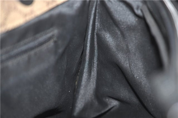 Authentic GUCCI Vintage Bamboo Hand Bag GG Canvas Leather 0021010 Brown 6907E