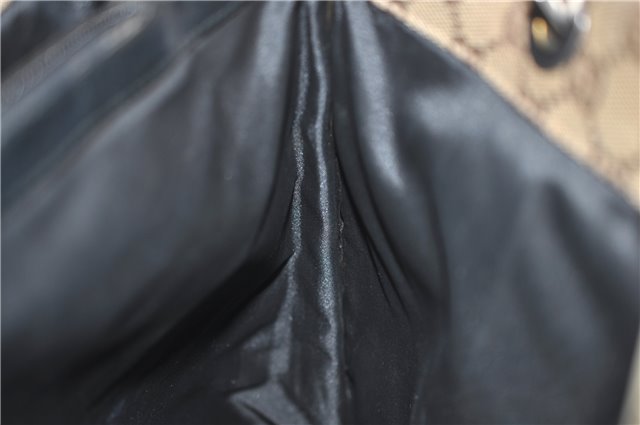 Authentic GUCCI Vintage Bamboo Hand Bag GG Canvas Leather 0021010 Brown 6907E