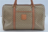 Authentic CELINE Macadam Blason Pattern Hand Boston Bag PVC Leather Beige 6908D