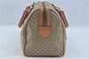 Authentic CELINE Macadam Blason Pattern Hand Boston Bag PVC Leather Beige 6908D
