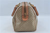 Authentic CELINE Macadam Blason Pattern Hand Boston Bag PVC Leather Beige 6908D