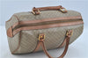 Authentic CELINE Macadam Blason Pattern Hand Boston Bag PVC Leather Beige 6908D