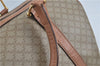 Authentic CELINE Macadam Blason Pattern Hand Boston Bag PVC Leather Beige 6908D