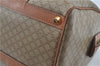 Authentic CELINE Macadam Blason Pattern Hand Boston Bag PVC Leather Beige 6908D
