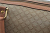 Authentic CELINE Macadam Blason Pattern Hand Boston Bag PVC Leather Beige 6908D