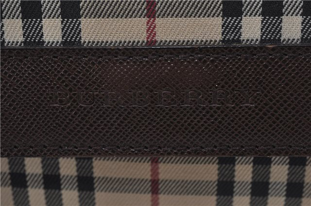 Auth BURBERRY Vintage Nova Check Canvas Leather Shoulder Cross Bag Beige 6909D